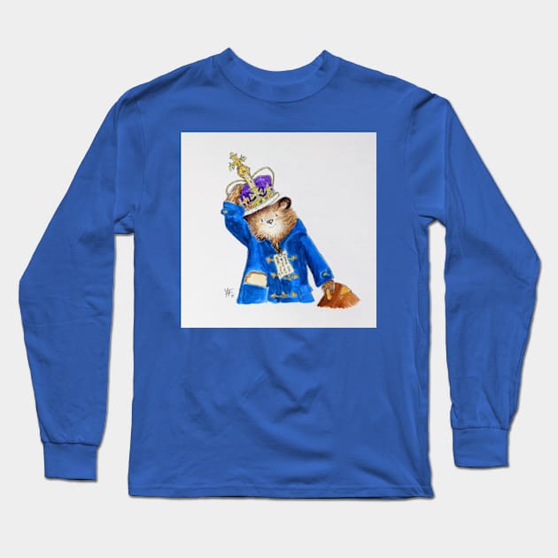 Paddington Bear Coronation Long Sleeve T-Shirt by Yvonne Flannery